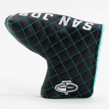 San Jose Sharks solid blade putter quilted golf headcover alternate view