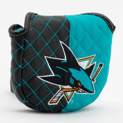 San Jose Sharks split mallet putter quilted golf headcover alternate view