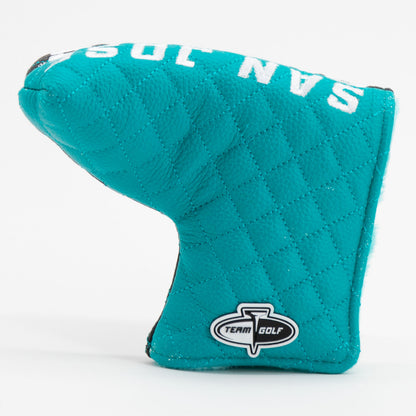 San Jose Sharks split blade putter quilted golf headcover alternate view
