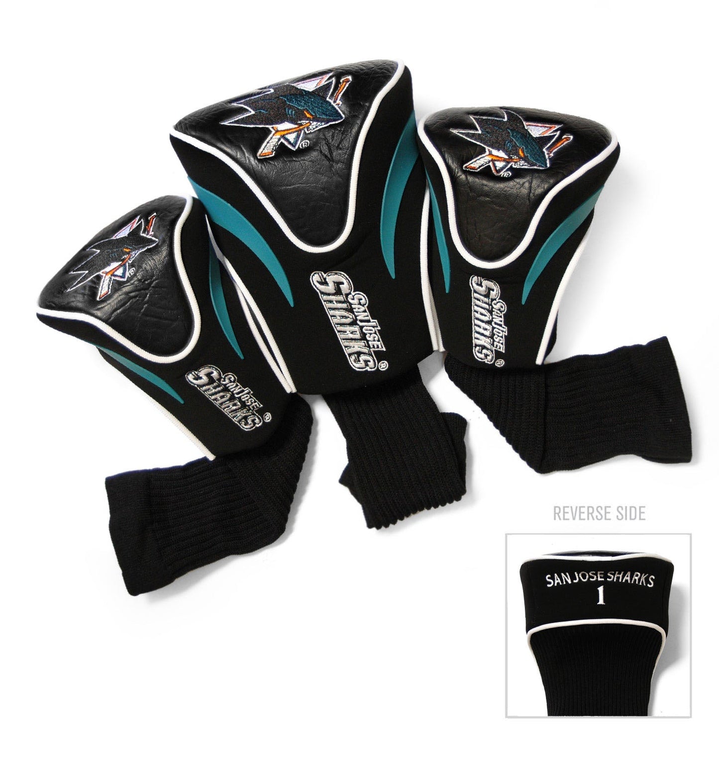 San Jose Sharks 3 Pack Contour Sock Headcovers - Club Rehab