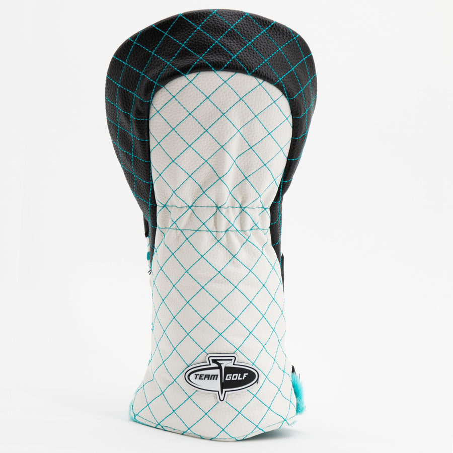 San Jose Sharks striped quilted driver cover, back view