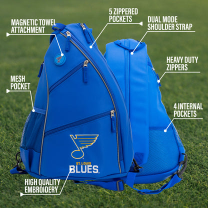 St. Louis Blues PU leather backpack by Team Golf, view 6