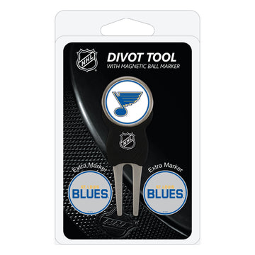St. Louis Blues Pitchgabel + 3 Ballmarker