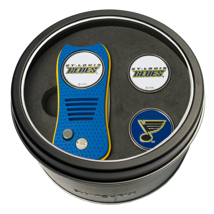 St. Louis Blues Switchblade divot tool and ball marker tin gift set