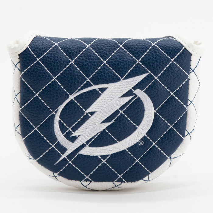 Tampa Bay Lightning Solid Mallet Putter quilted headcover, front view