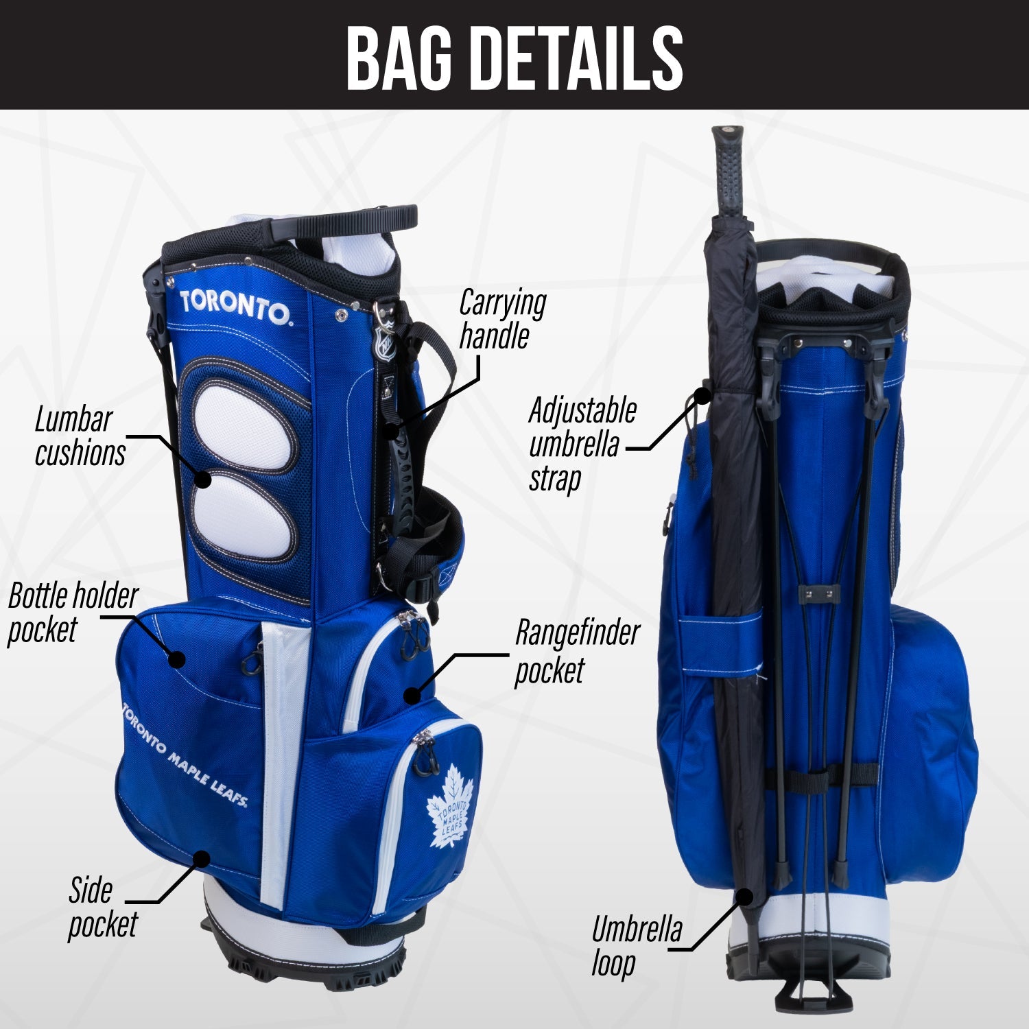 Toronto Maple Leafs Fairway Stand Bag - Image 2 - Club Rehab