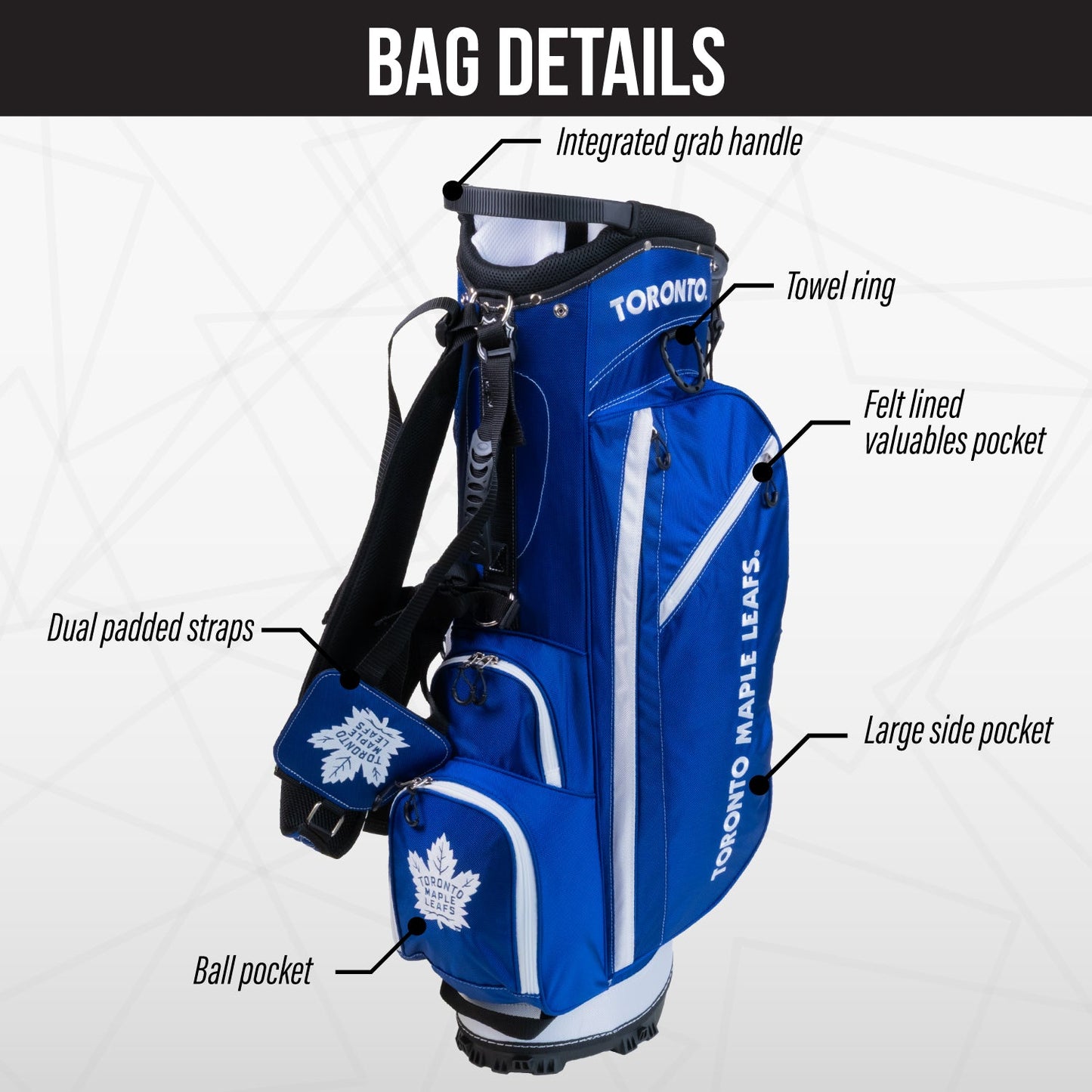 Toronto Maple Leafs Fairway Stand Bag - Image 3 - Club Rehab