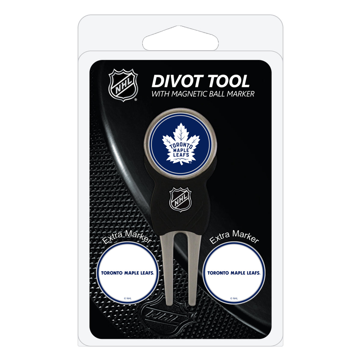 Toronto Maple Leafs divot repair tool and three ball markers