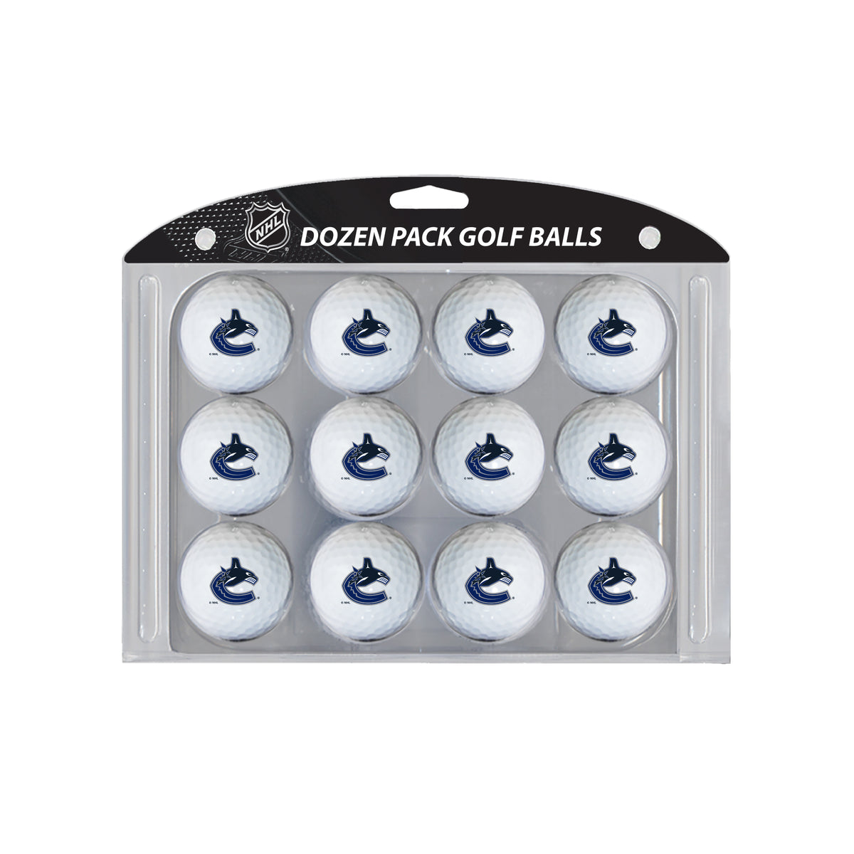Vancouver Canucks logo golf balls, 12 pack