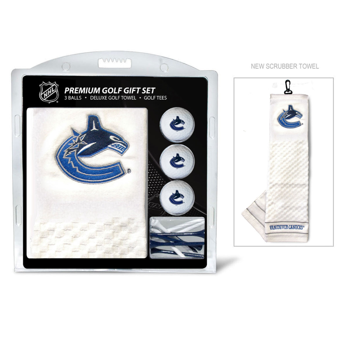 Vancouver Canucks Embroidered Towel Golf Gift Set