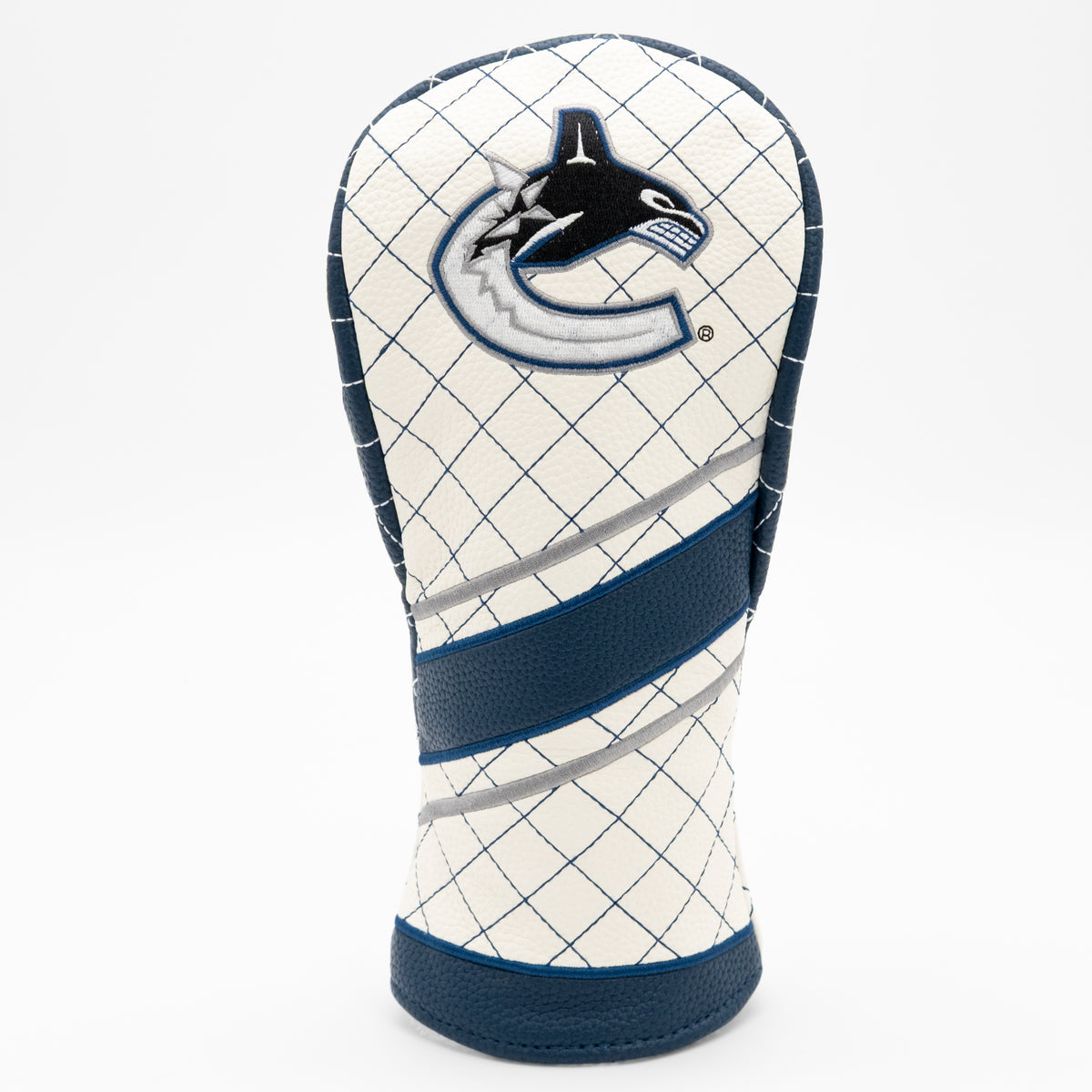 Vancouver Canucks Striped Fairway quilted headcover, front view