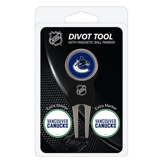 Vancouver Canucks divot repair tool and three ball markers