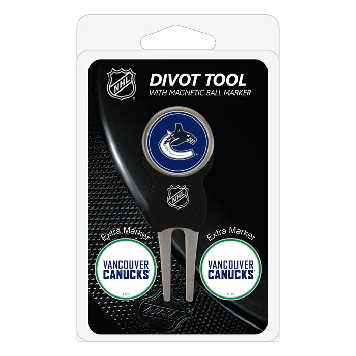 Vancouver Canucks divot repair tool and three ball markers