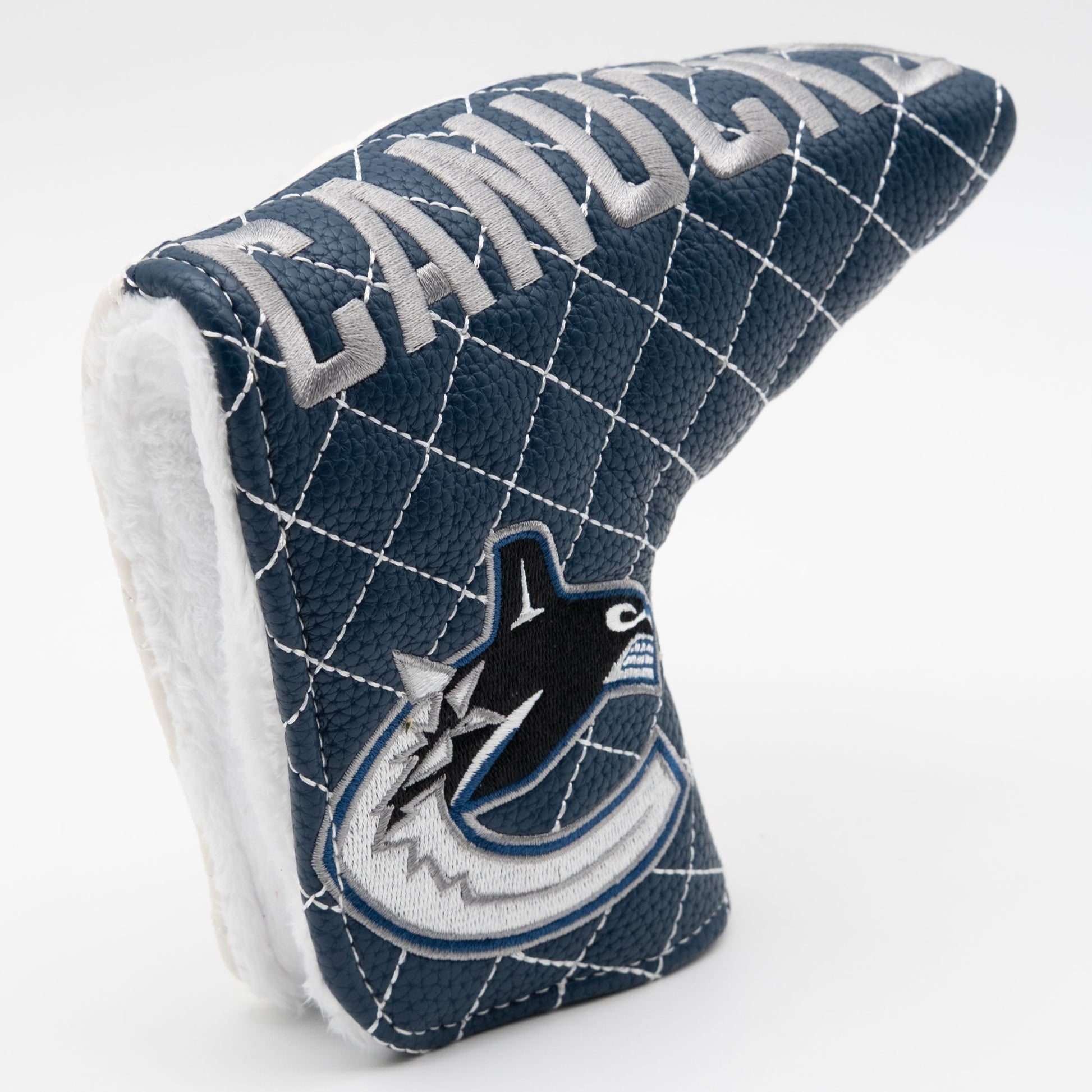 Vancouver Canucks split blade putter quilted golf headcover alternate view