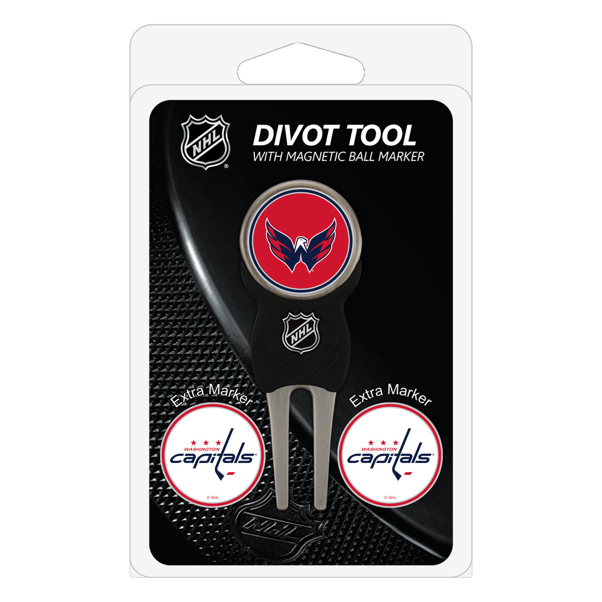 Washington Capitals divot repair tool and three ball markers