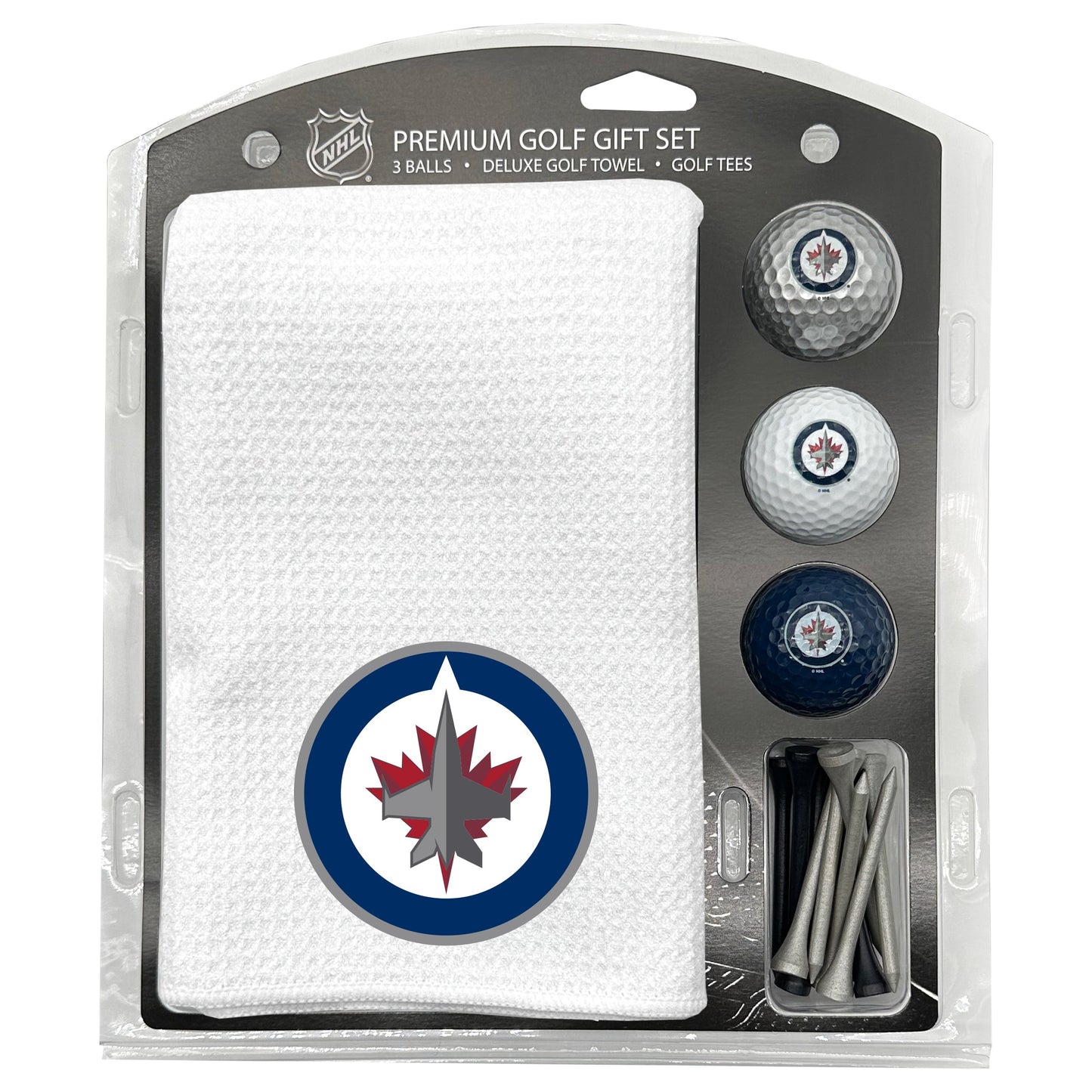 Winnipeg Jets White Microfiber Towel Golf Gift Set - Club Rehab