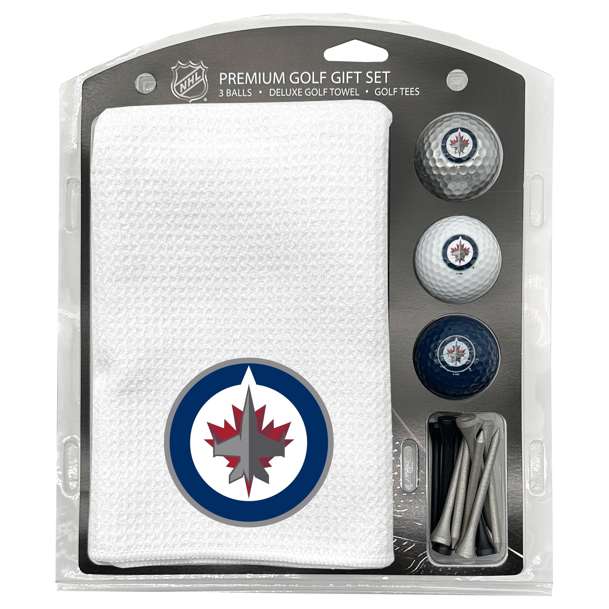 Winnipeg Jets White Microfiber Towel Golf Gift Set - Club Rehab