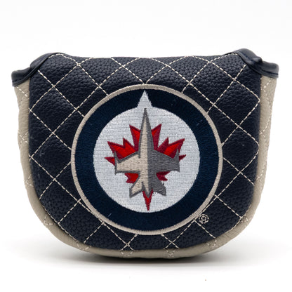 Winnipeg Jets Solid Mallet Putter quilted headcover, front view
