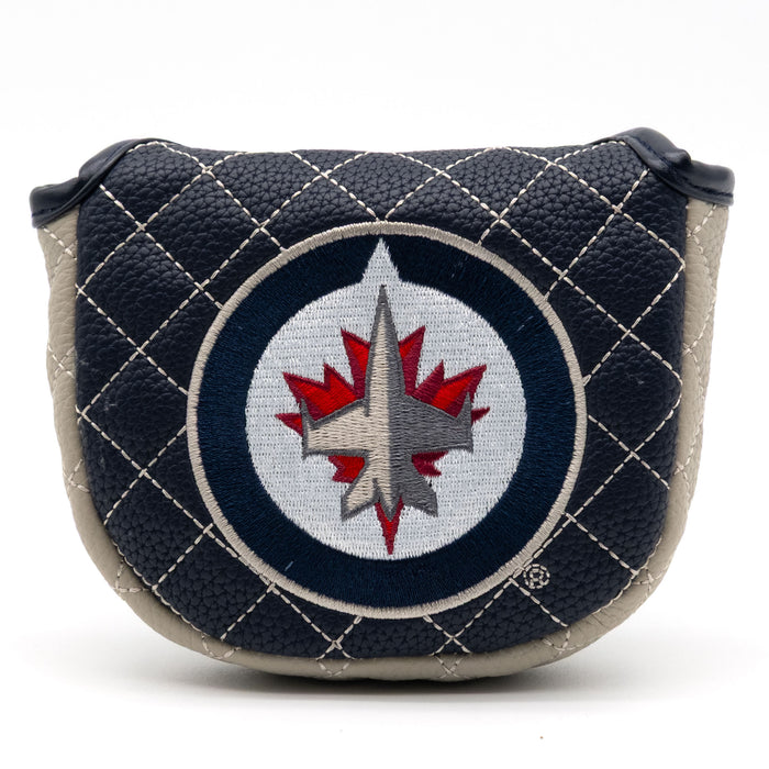 Winnipeg Jets Solid Mallet Putter quilted headcover, front view