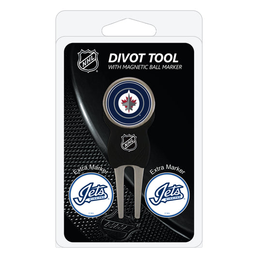 Winnipeg Jets divot repair tool and three ball markers