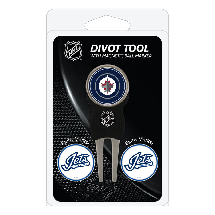 Winnipeg Jets divot repair tool and three ball markers