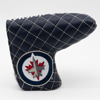 Winnipeg Jets Split Blade Putter quilted headcover, front view