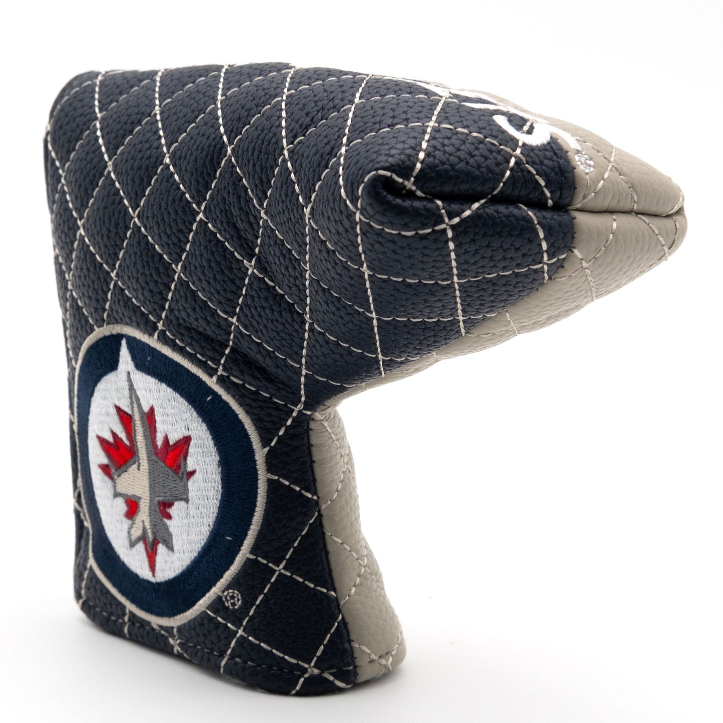 Winnipeg Jets split blade putter quilted golf headcover alternate view