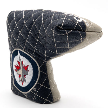 Winnipeg Jets split blade putter quilted golf headcover alternate view