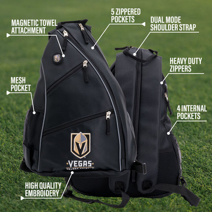 Vegas Golden Knights PU leather backpack by Team Golf, view 6