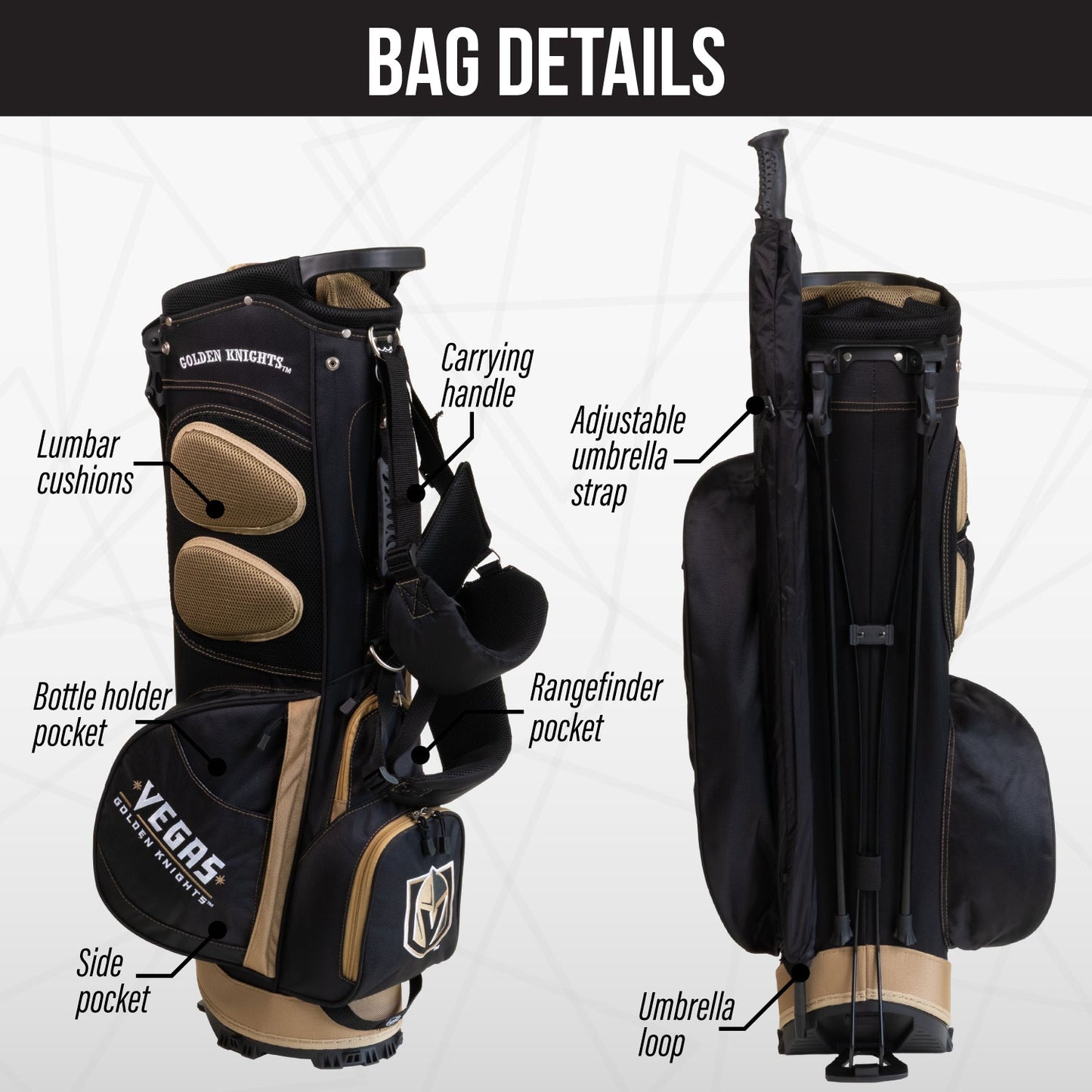 Vegas Golden Knights Fairway Stand Bag - Image 2 - Club Rehab
