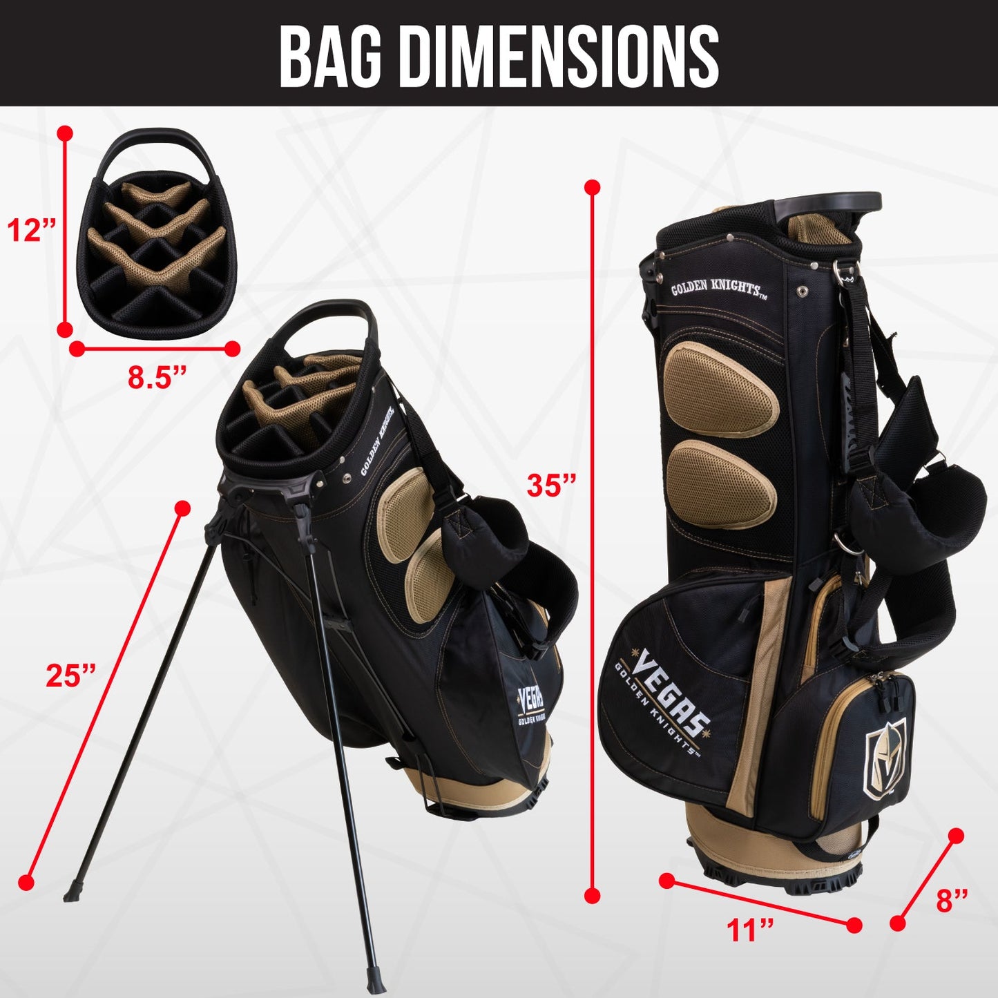 Vegas Golden Knights Fairway Stand Bag - Image 4 - Club Rehab