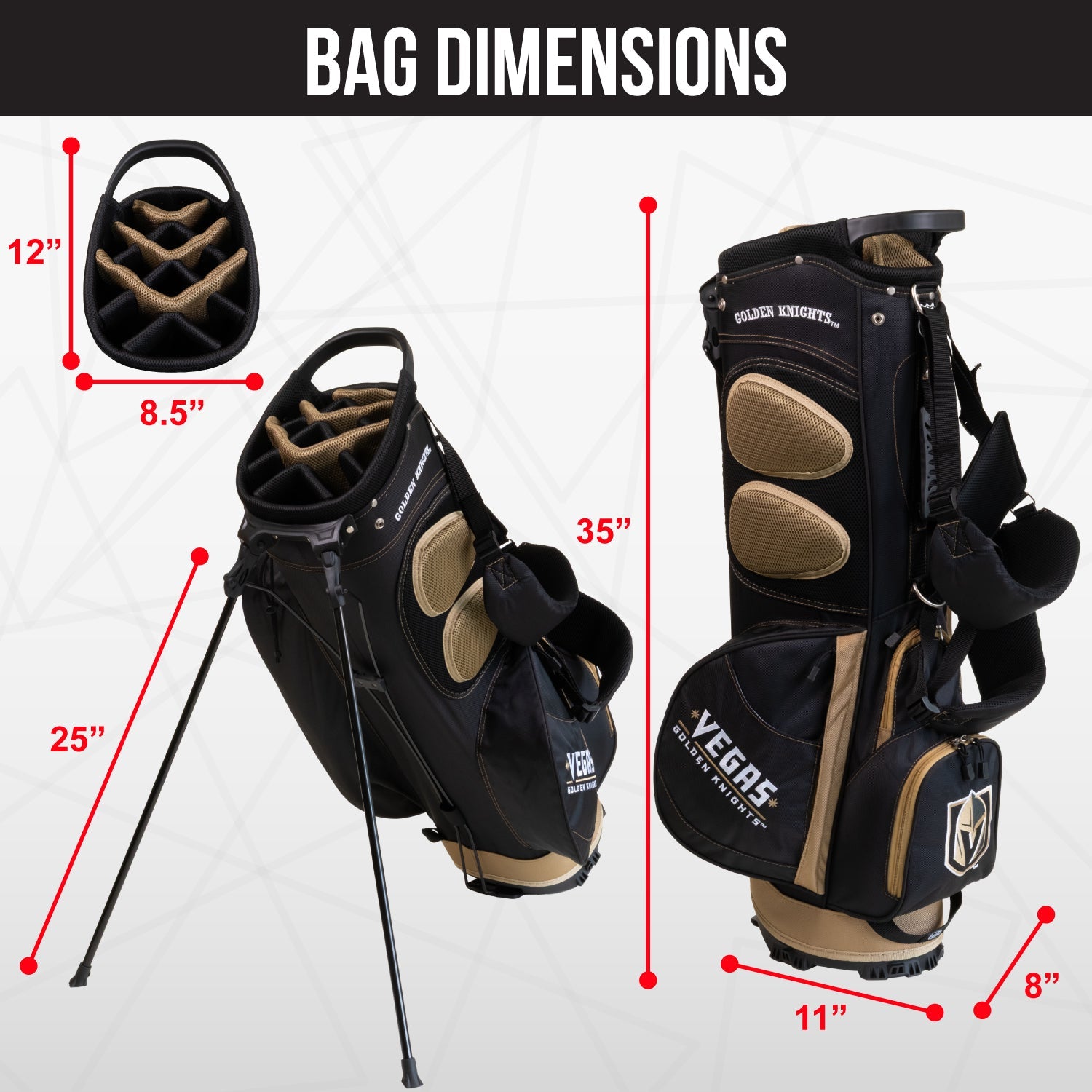 Vegas Golden Knights Fairway Stand Bag - Image 4 - Club Rehab