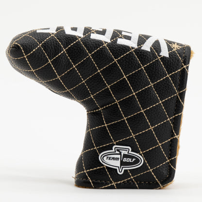 Vegas Golden Knights solid blade putter quilted golf headcover alternate view
