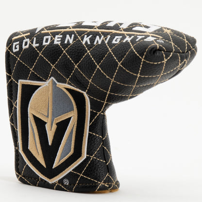 Vegas Golden Knights solid blade putter quilted golf headcover alternate view