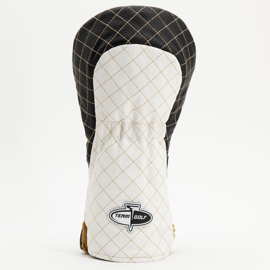 Vegas Golden Knights striped quilted driver cover, back view