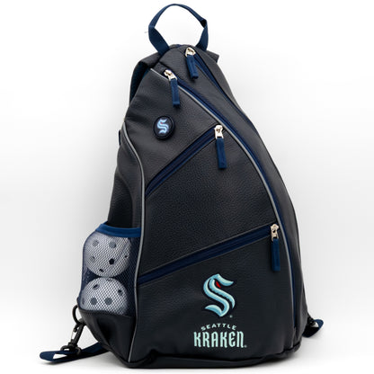 Seattle Kraken PU leather backpack by Team Golf, view 1