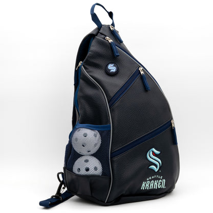 Seattle Kraken PU leather backpack by Team Golf, view 3
