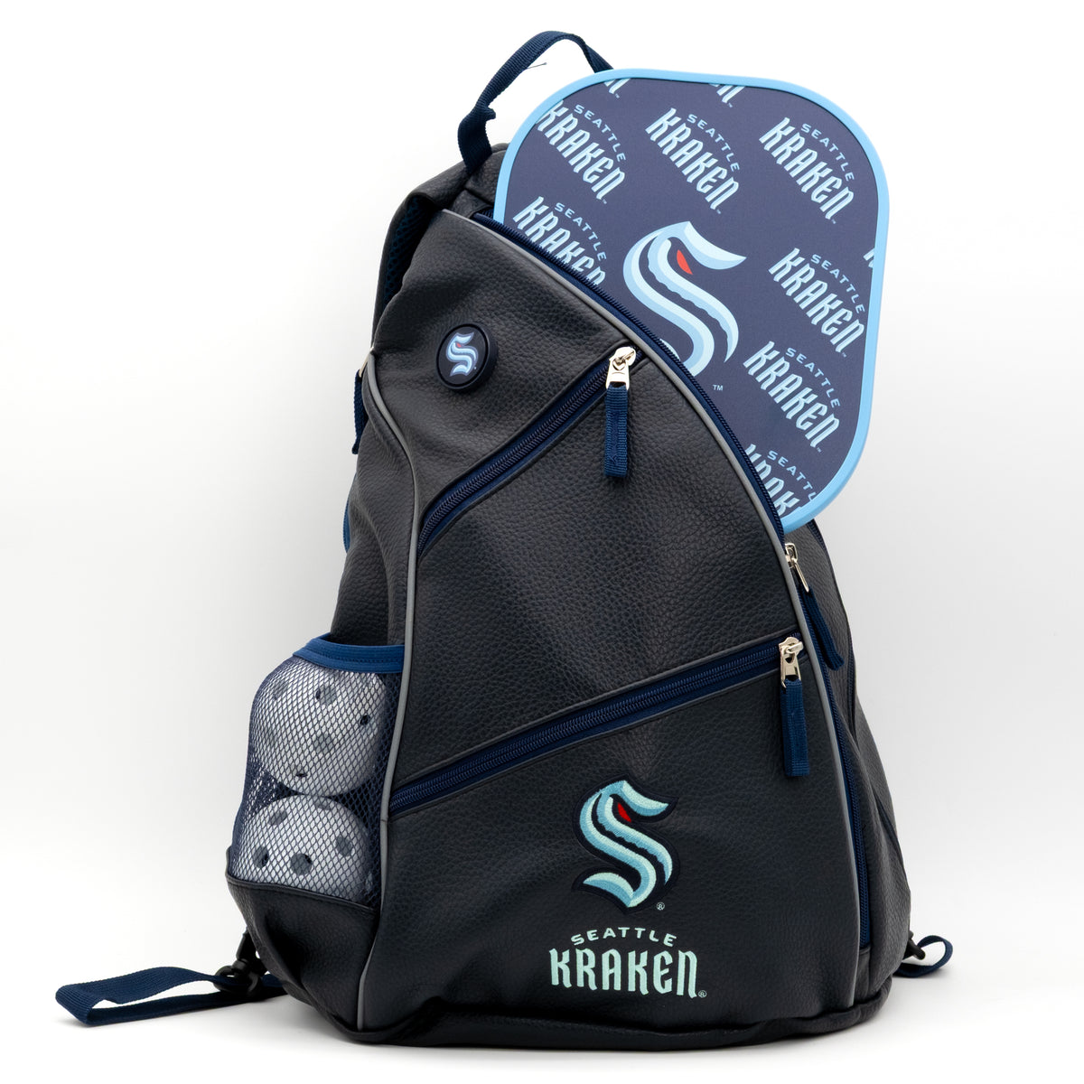 Seattle Kraken PU leather backpack by Team Golf, view 4