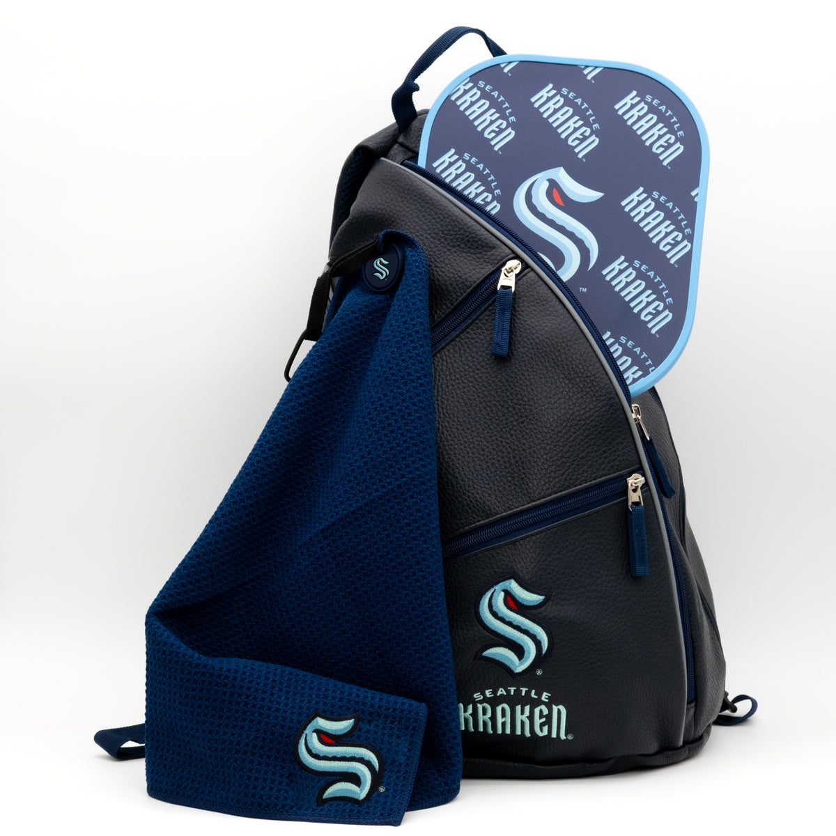 Seattle Kraken PU leather backpack by Team Golf, view 5