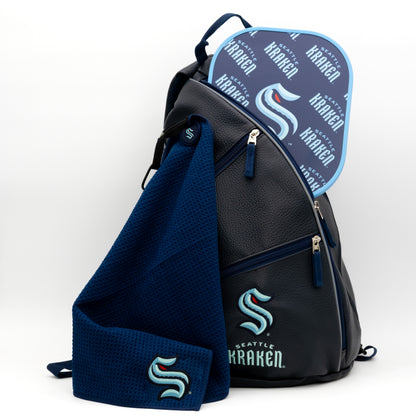 Seattle Kraken PU leather backpack by Team Golf, view 5
