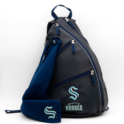 Seattle Kraken PU leather backpack by Team Golf, view 8