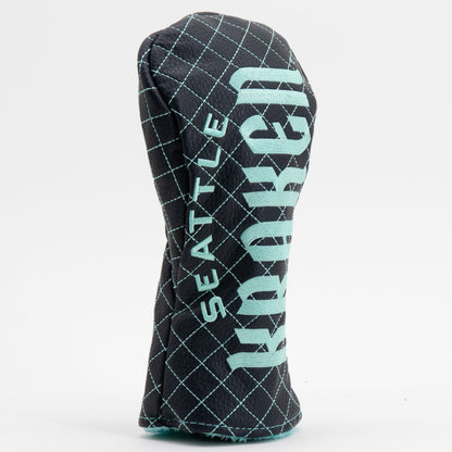 Seattle Kraken Solid Fairway quilted headcover, angled view