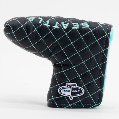 Seattle Kraken solid blade putter quilted golf headcover alternate view