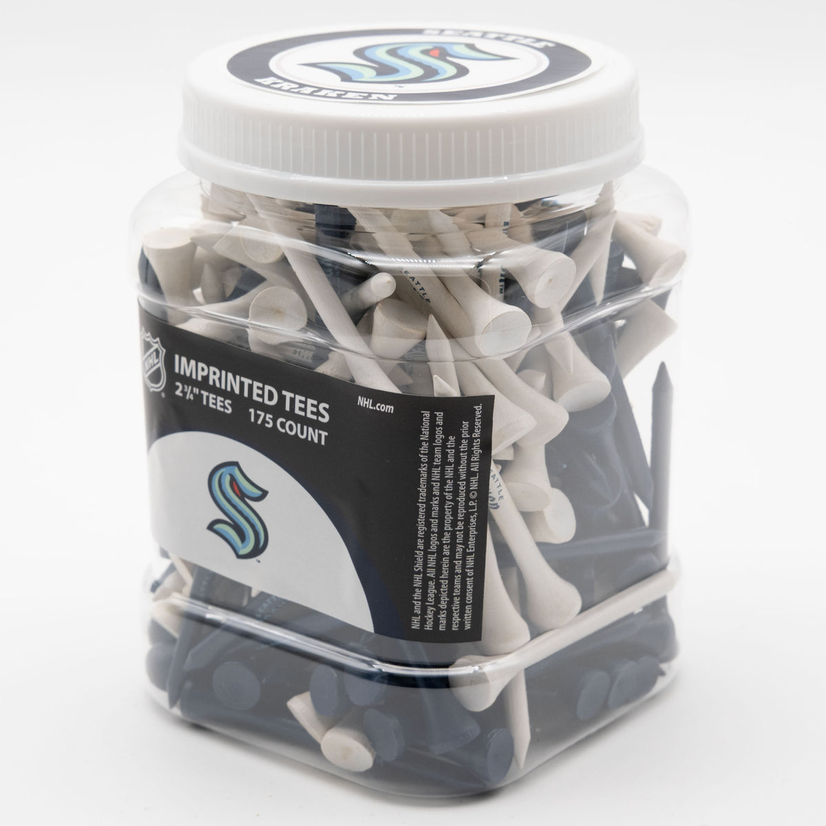 Seattle Kraken 175-count golf tee jar with team-imprinted tees