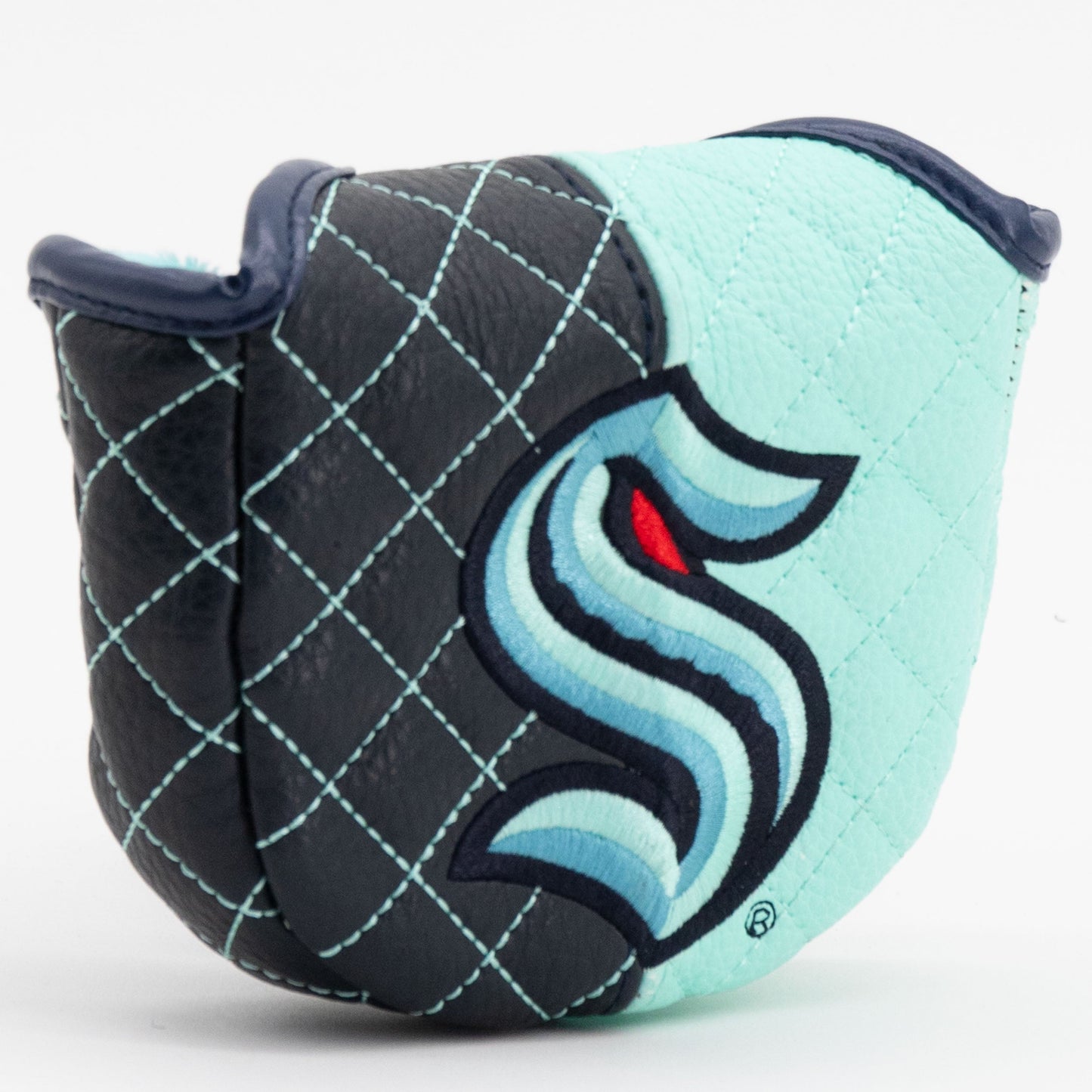Seattle Kraken split mallet putter quilted golf headcover alternate view