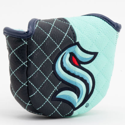 Seattle Kraken split mallet putter quilted golf headcover alternate view