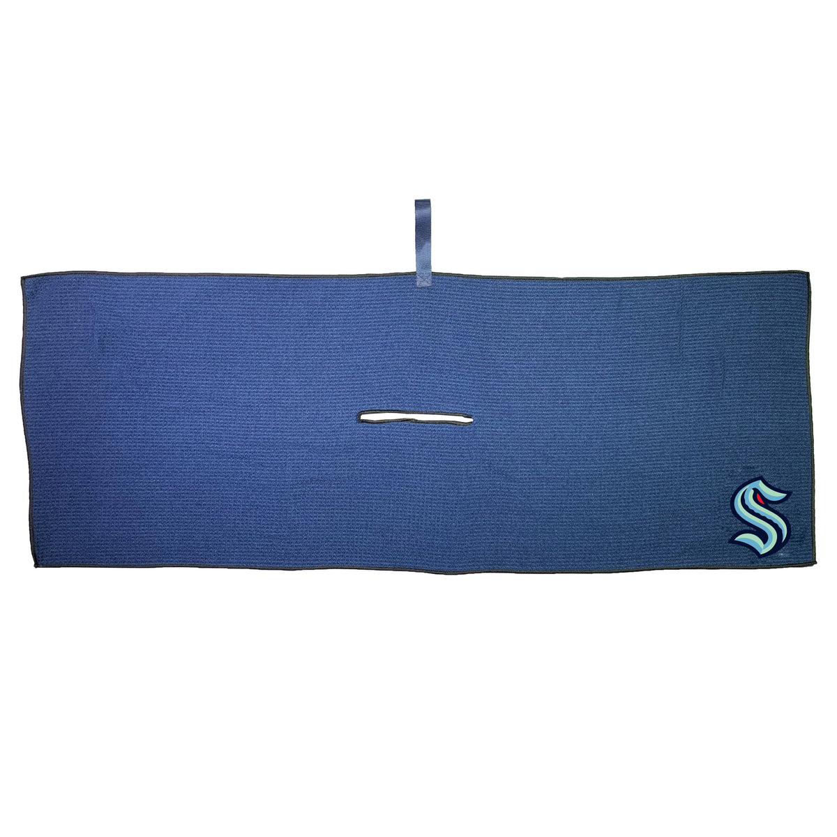 Seattle Kraken 16 x 40 microfiber golf towel with team logo