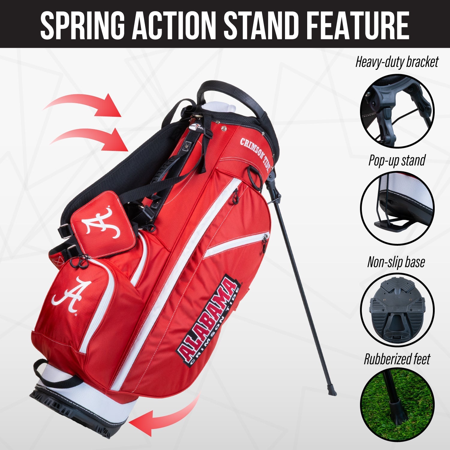 Alabama Crimson Tide Fairway Stand Bag - Image 5 - Club Rehab