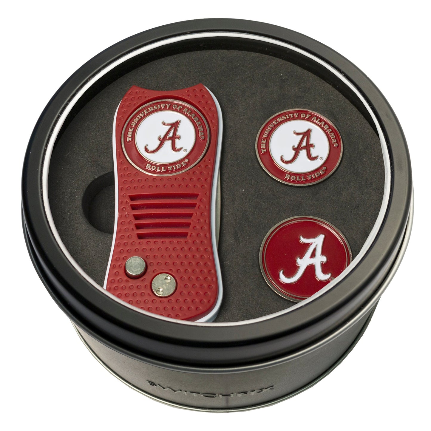 Alabama Crimson Tide Switchblade divot tool and ball marker tin gift set