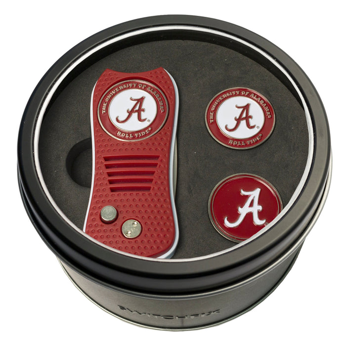 Alabama Crimson Tide Switchblade divot tool and ball marker tin gift set